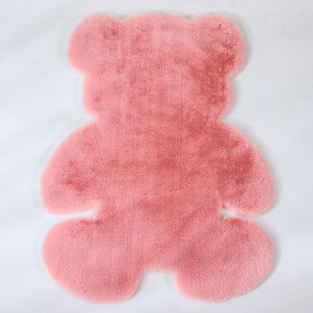 Tapis ourson rose doux et antidérapant pour chambre d'enfant