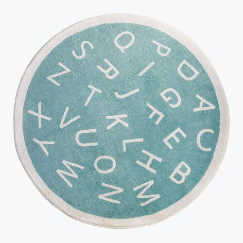 Tapis Rond Enfant Antidérapant Avec Alphabet – 120 Cm, Doux Et éducatif Pour Chambre Ou Salle De Jeux