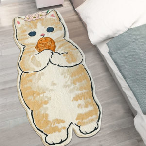 Tapis avec motif de chat orange