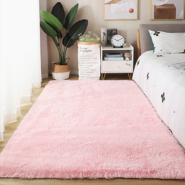 Grand tapis rose poudré chambre fille