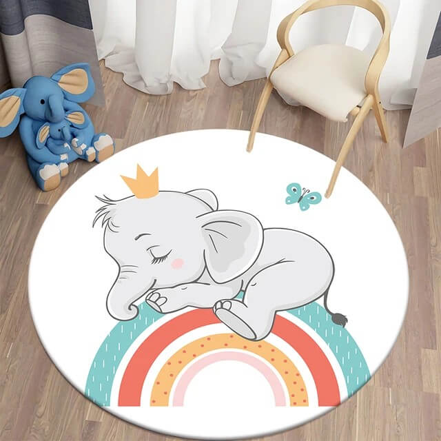 Tapis avec motif d'éléphant pour chambre de bébé