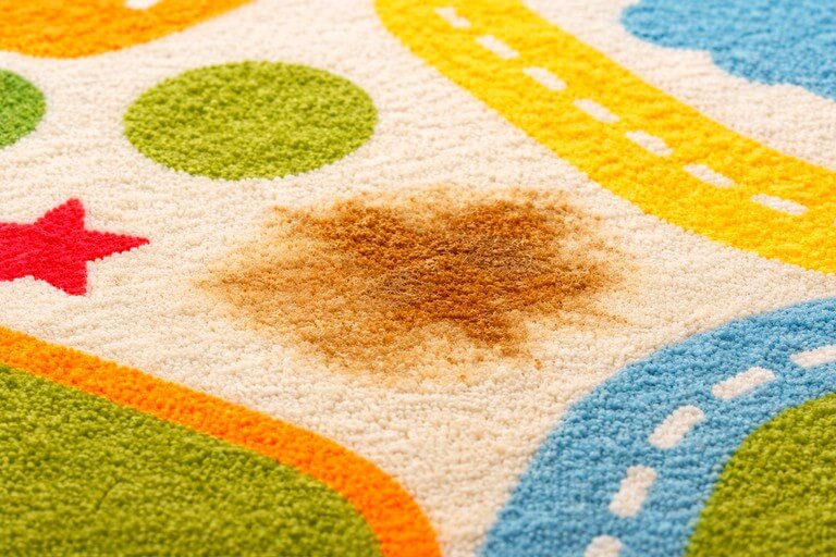Tapis enfant avec une tache