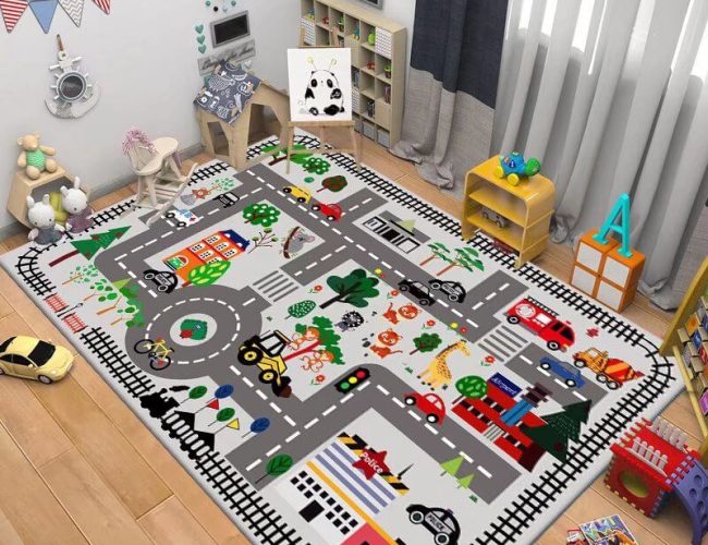 Grand tapis circuit de voiture pour enfants
