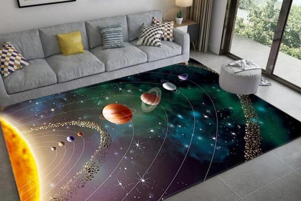 Tapis de planètes pour chambre de garçon