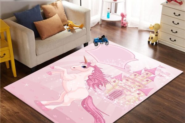 Tapis en forme de licorne pour la chambre de fille