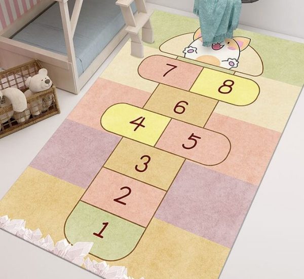 Tapis marelle coloré pour chambre de petite fille