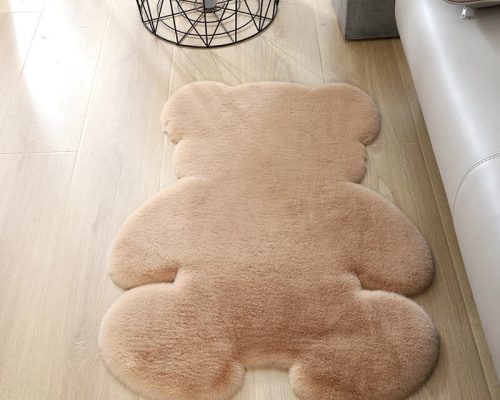 Tapis ourson kaki doux et antidérapant pour chambre d'enfant