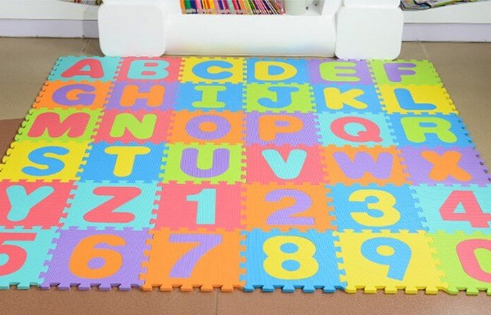 Tapis puzzle en mousse 36 pieces lettres chiffres