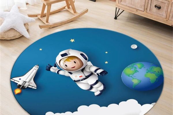 Tapis rond avec astronaute