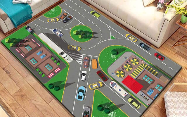 Tapis route de voiture