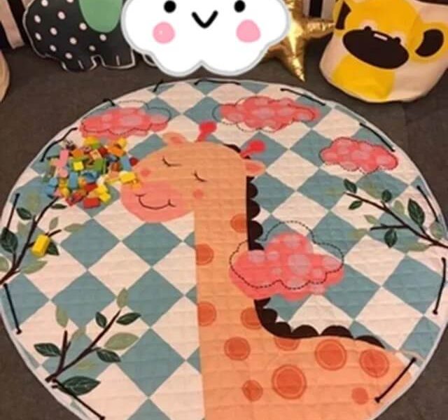 Tapis sac de rangement avec motif de girafe