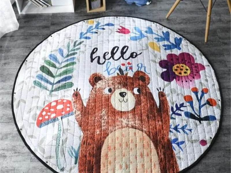 Tapis sac de rangement avec motif d’ours Tapis sac de rangement avec motif d'ours
