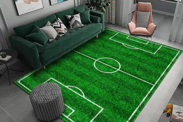 Tapis terrain de foot pour chambre de petit garçon